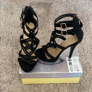 Elegant Black Strappy Heels